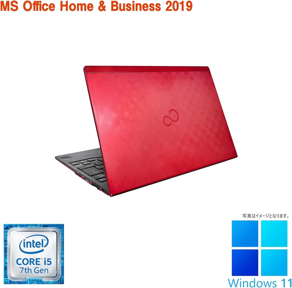 富士通 ノートPC MU937/Red/13.3型フルHD/Win 11 Pro/MS Office H&B